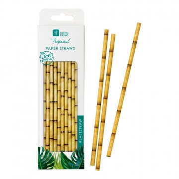 Cañitas papel bambú / 30 uds